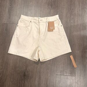 Reformation Cream Denim Shorts